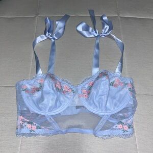 Auden Light Blue Floral Lace Bralette